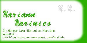 mariann marinics business card